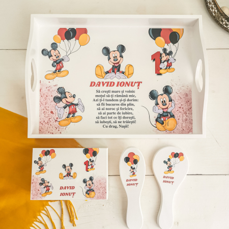 Soricelul Celebru Mickey - Tavita Mot Personalizata | Set prima aniversare [3]