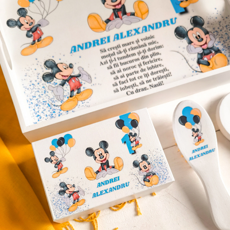 Soricelul Celebru Mickey - Tavita Mot Personalizata | Set prima aniversare [2]