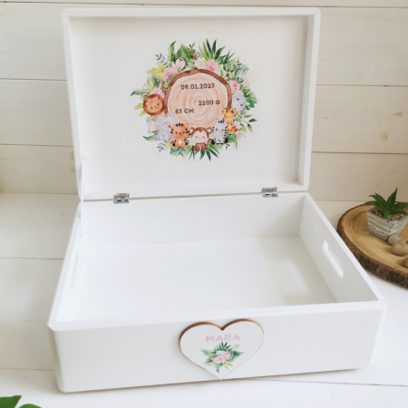 Safari Party Roz - Cutie trusou botez | Cutie cu amintiri personalizata [2]