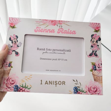 Accesorii prima aniversare - Soricica Celebra - Rama foto 1 an | Rama foto personalizata
