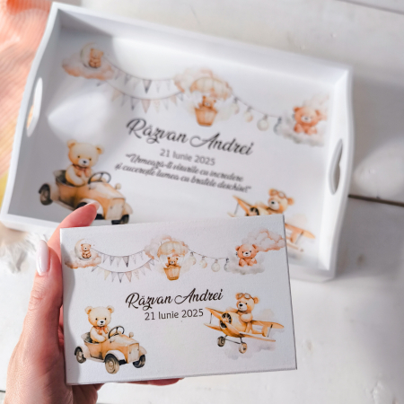Tava mot personalizata | Tava mot baiat | Set prima aniversare | Teddy Bear Calator [2]