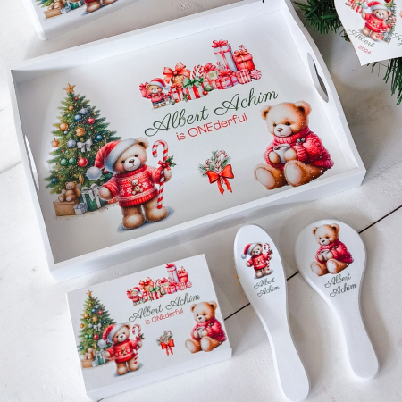 Teddy Bear - Tava mot personalizata | Tava mot baiat | Set prima aniversare | Teddy Bear de Craciun