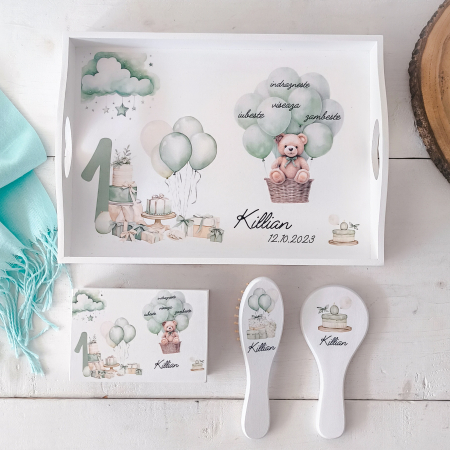 Teddy Bear - Tavita Mot Personalizata | Teddy Visatore | Set prima aniversare