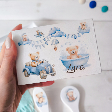 Tavita personalizata mot - Set 1 an personalizat | Teddy Bear Calator [2]