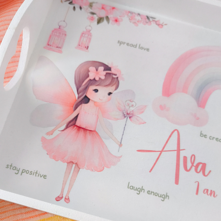 Tăviță mot – Set primă aniversare 1 an cu cutie mot, perie și oglindă Zână Curcubeu [1]