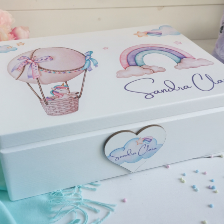 Unicornul Magic - Cutie personalizata trusou botez | Cutie de pastrat amintiri [2]