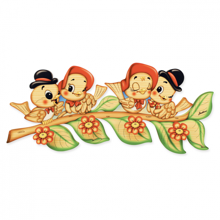 Cuier copii Ramura cu Pasarele din lemn Bartolucci [1]