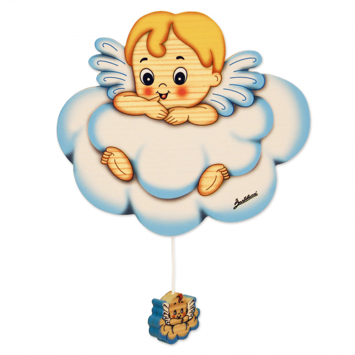 Cutiuta muzicala de perete mica din lemn Bartolucci- Ingeras Albastru [1]