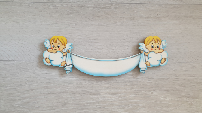 Placuta nume Ingerasi Albastri din lemn Bartolucci [2]