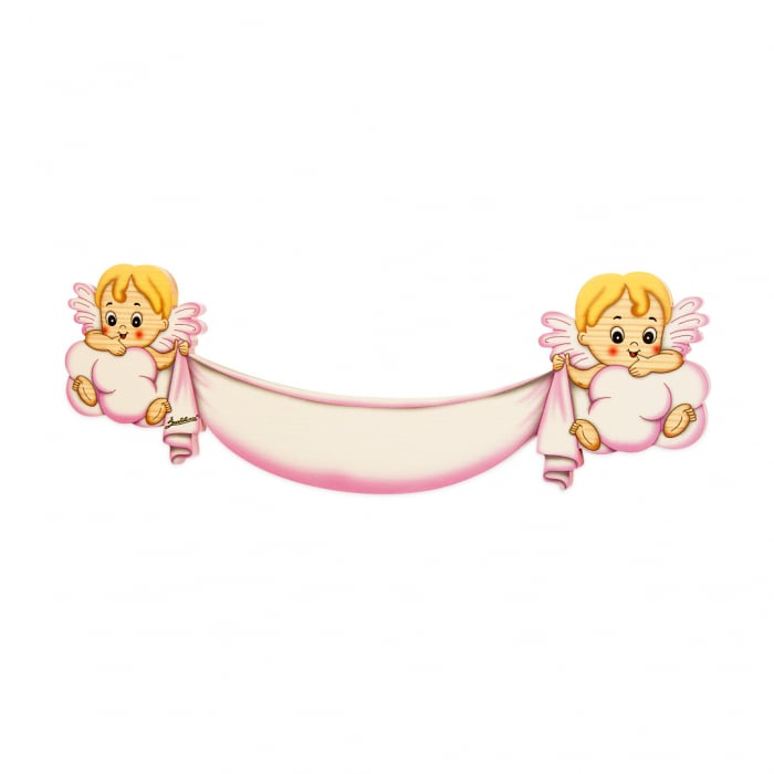 Placuta nume Ingerasi Roz din lemn Bartolucci [1]