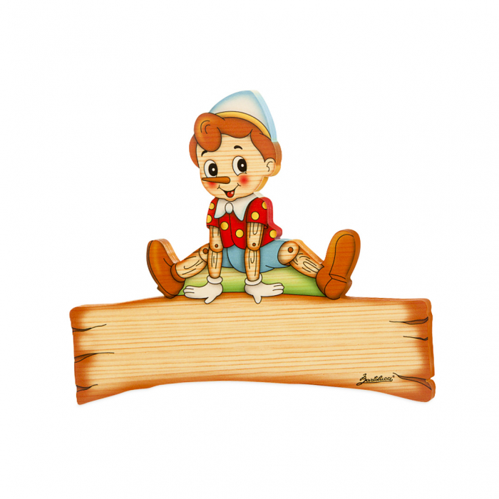 Placuta nume Pinocchio Saritor din lemn Bartolucci [1]