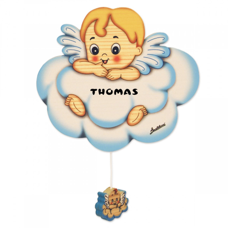 Cutiuta muzicala de perete mica din lemn Bartolucci- Ingeras Albastru [1]