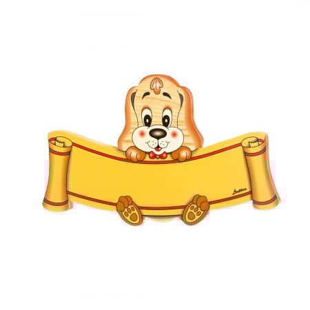 PLACUTE NUME - Placuta nume Basset din lemn Bartolucci