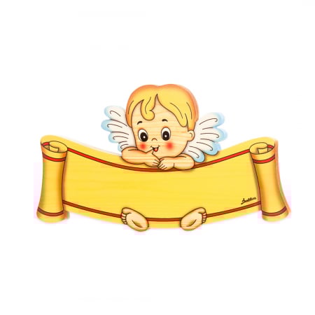 PLACUTE NUME - Placuta nume Ingeras Albastru din lemn Bartolucci