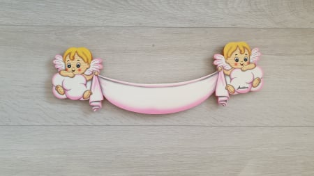 Placuta nume Ingerasi Roz din lemn Bartolucci [2]