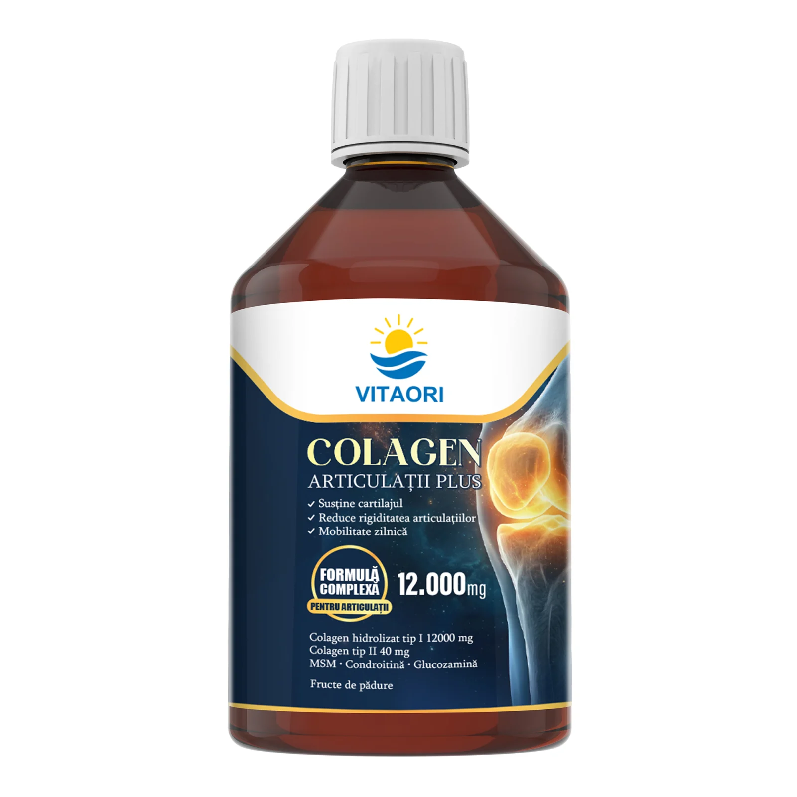 Colagen VitaOri Articulatii Plus - Colagen lichid concentrat, 12.000mg colagen tip 1 si 40mg colagen tip 2. Flacon 500ml. Sustine sanatatea articulatiilor, reducerea inflamatiilor si durerii reumatice, refacerea muschilor si ligamentelor [2]