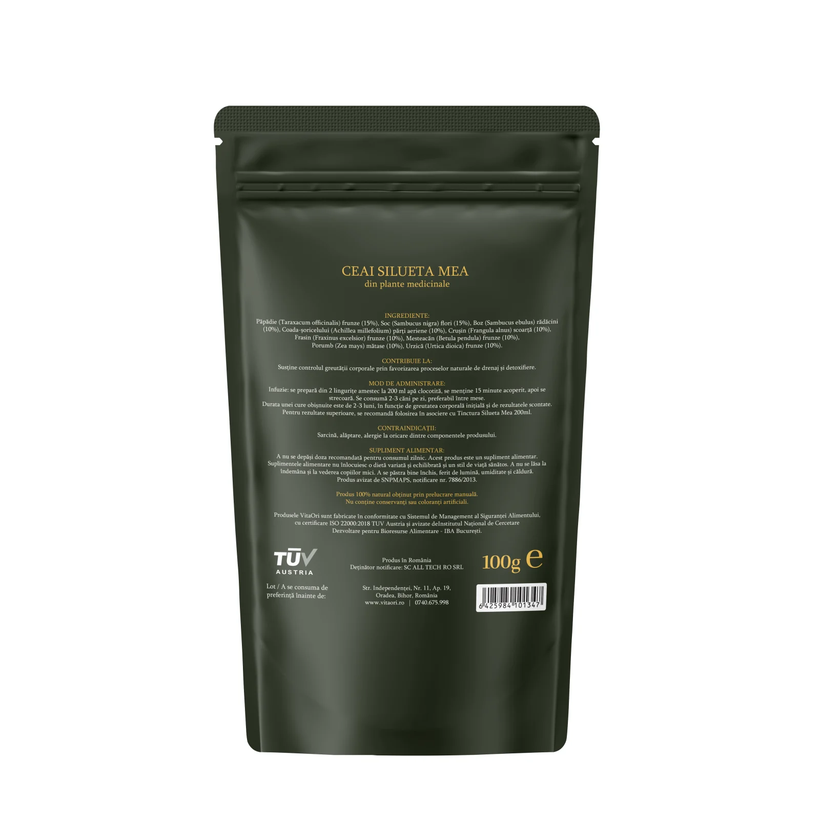 VitaOri Tinctura Silueta Mea - Flacon 200ml. Extract hidroalcoolic concentrat din 9 plante medicinale pentru reducerea greutății, cu efect detoxifiant [7]