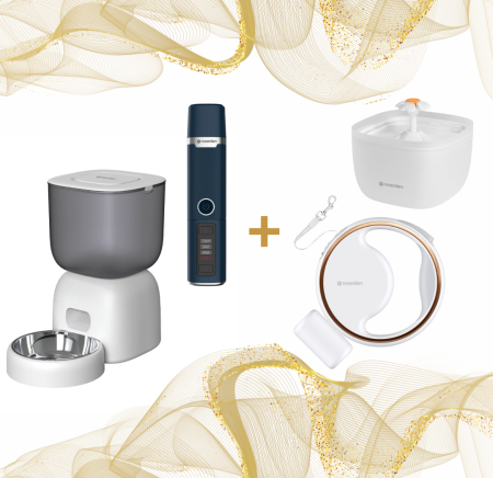 Pachet Smart - Pachet Premium Smart Pet Care NOERDEN – Hrănitor automat Wi-Fi + Fântână Filtrare 360° + Lesă LED + Pila electrică gheare