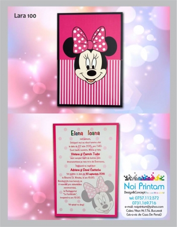 Invitatii de botez - Invitatie botez Minnie