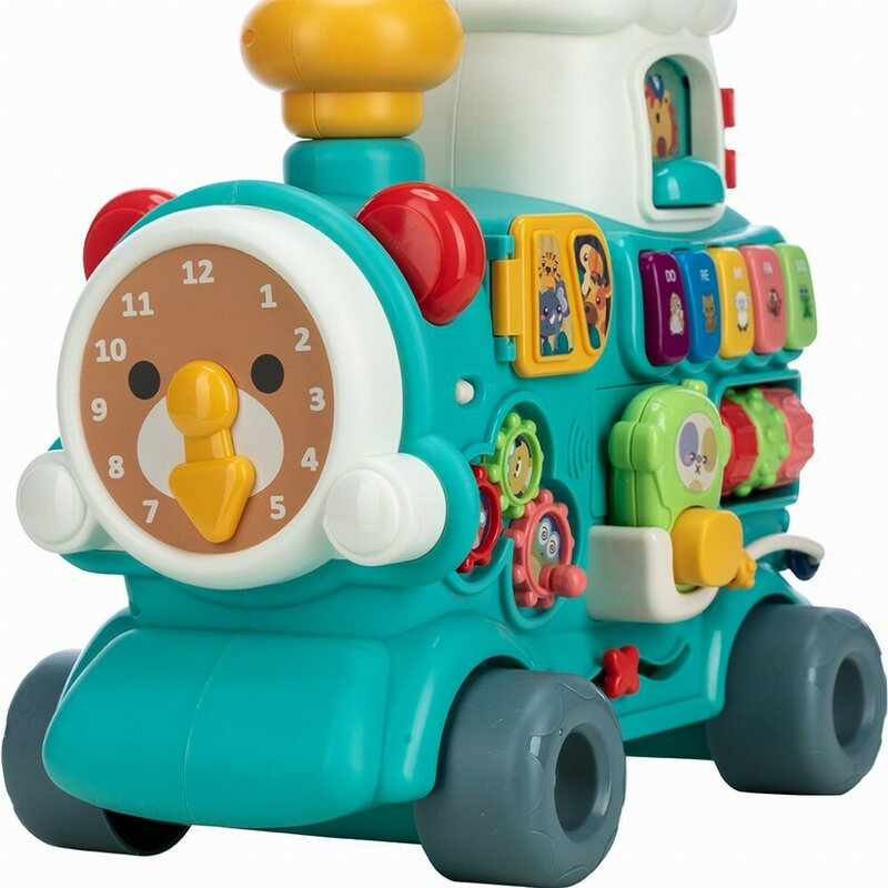 Antemergator 5 in 1 Magic Train, Free2Move, Cu diverse activitati de joaca, Panou Educational, Efecte sonore si luminoase, Green [10]