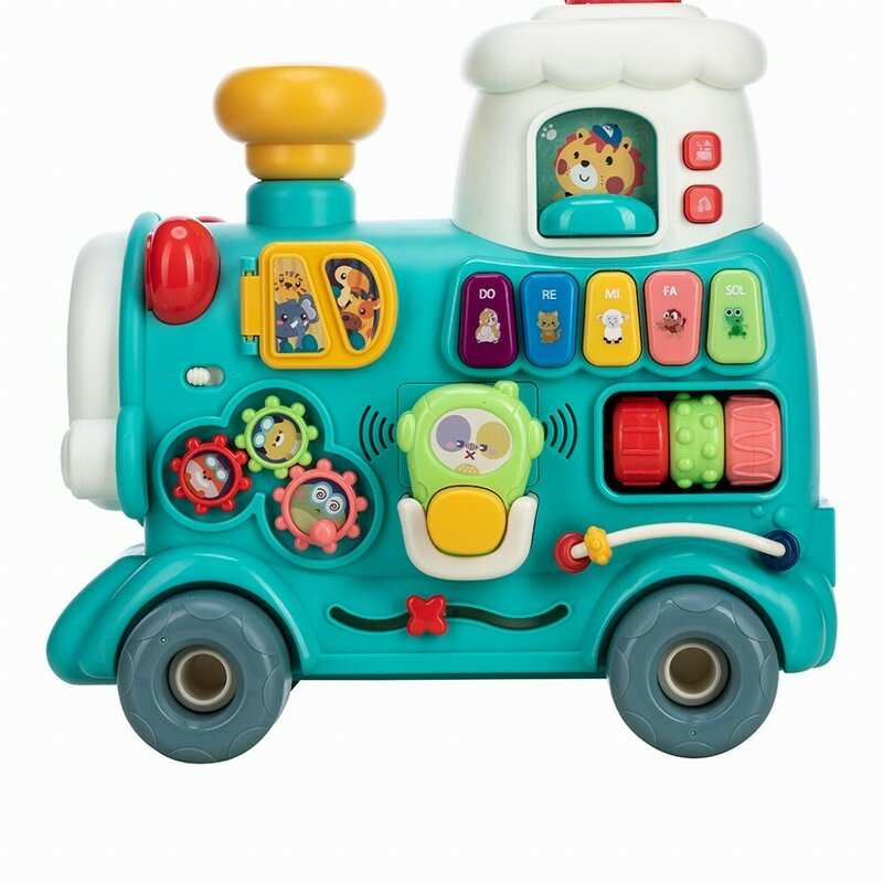 Antemergator 5 in 1 Magic Train, Free2Move, Cu diverse activitati de joaca, Panou Educational, Efecte sonore si luminoase, Green [12]