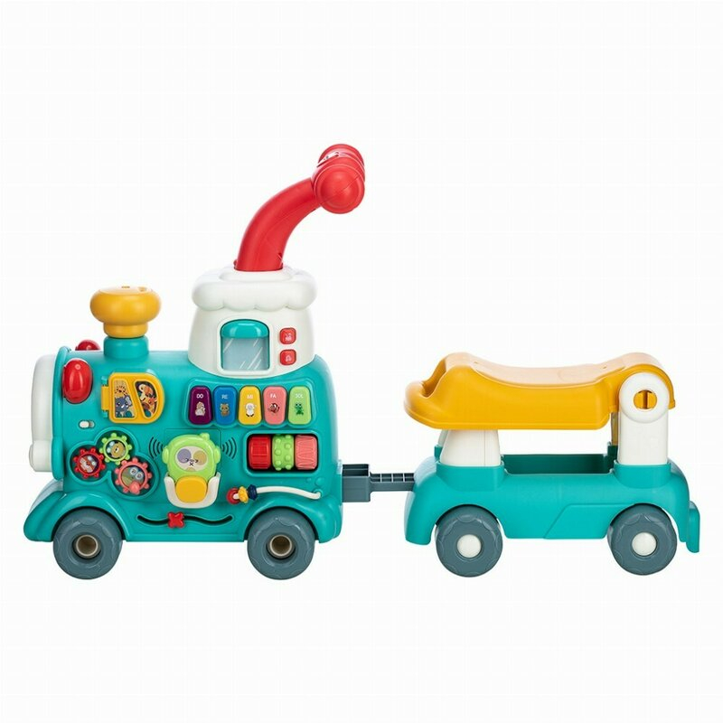 Antemergator 5 in 1 Magic Train, Free2Move, Cu diverse activitati de joaca, Panou Educational, Efecte sonore si luminoase, Green [1]