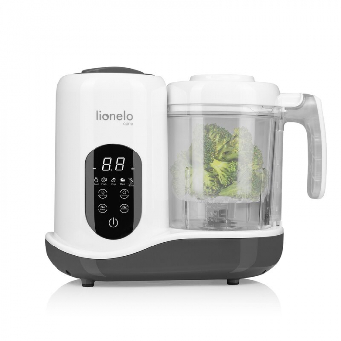 Aparat de gatit, Lionelo, BabyMenu, 5 in 1, Cu functii de gatire la abur, dezghetare, amestecare, incalzire si sterilizare, Cu recipient din tritan, Include meniu cu retete, Personalizare setari, Alb [1]