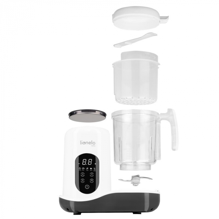 Aparat de gatit, Lionelo, BabyMenu, 5 in 1, Cu functii de gatire la abur, dezghetare, amestecare, incalzire si sterilizare, Cu recipient din tritan, Include meniu cu retete, Personalizare setari, Alb [17]