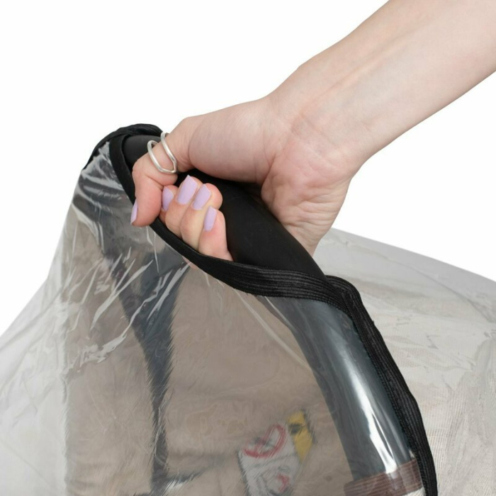 Aparatoare de ploaie, New Baby, Pentru scoica, Cu orificiu pentru un contact mai bun cu cel mic, Fara substante nocive, Transparent/Black [2]