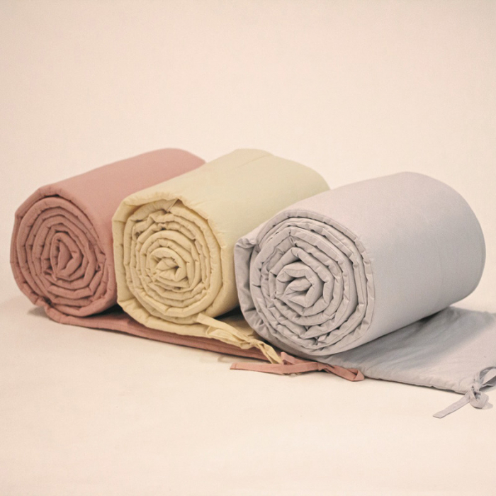 Aparatoare patut, Petite&Mars, Tilly, 120x60 cm, Cu panglici, Din bumbac, Lungime 180 cm, Inaltime 36 cm, 0 luni+, Roz [3]