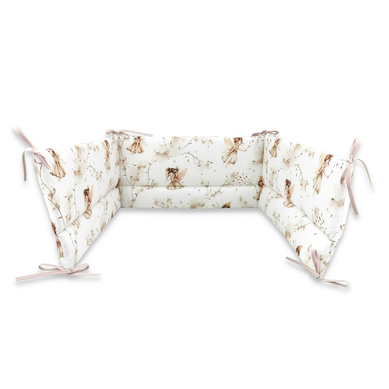 Aparatoare pentru patut, MimiNu, Din bumbac certificat Oeko Tex Standard 100, 180x30 cm, Cu panglici, Fairy [1]