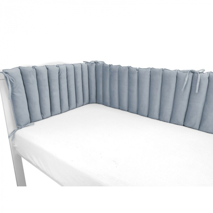 Aparatoare pentru patut, MimiNu, Tip panou, Pentru patut, Lungime 180 cm, Din catifea, Jeans [4]