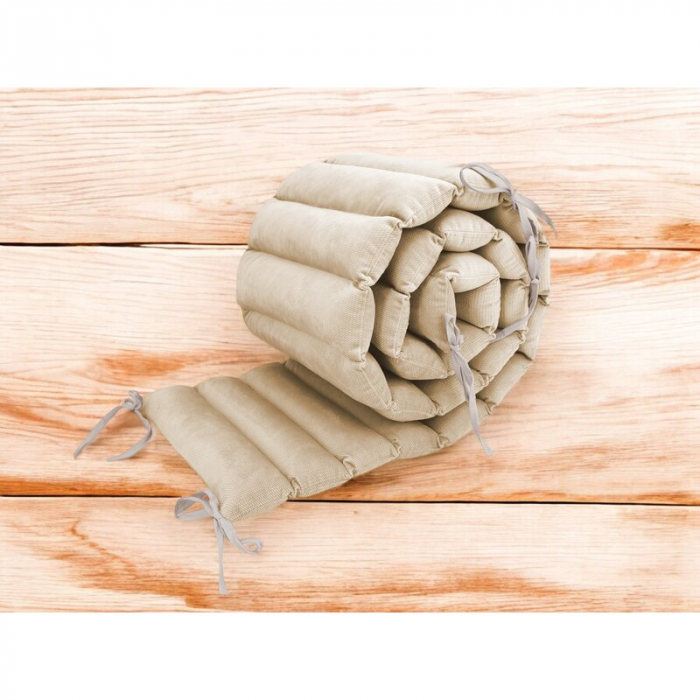 Aparatoare pentru patut, MimiNu, Tip panou, Pentru patut, Lungime 180 cm, Din catifea, Nugat [2]