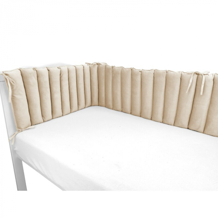 Aparatoare pentru patut, MimiNu, Tip panou, Pentru patut, Lungime 180 cm, Din catifea, Nugat [4]