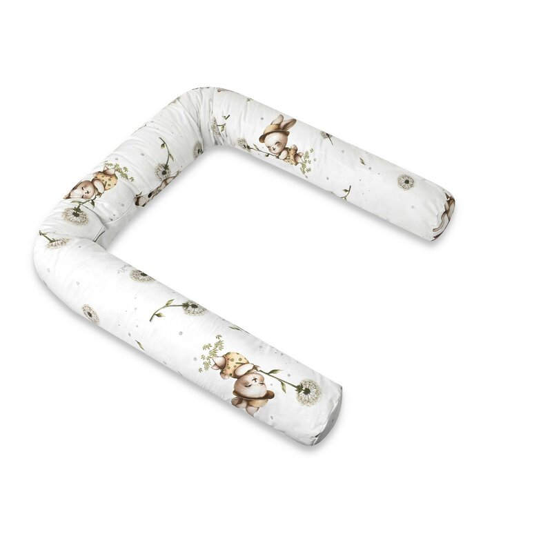 Aparatoare pentru patut, MimiNu, Tip rulou, Cu husa detasabila, Lungime 180 cm, Din bumbac certificat Oeko Tex Standard 100, Cats [1]