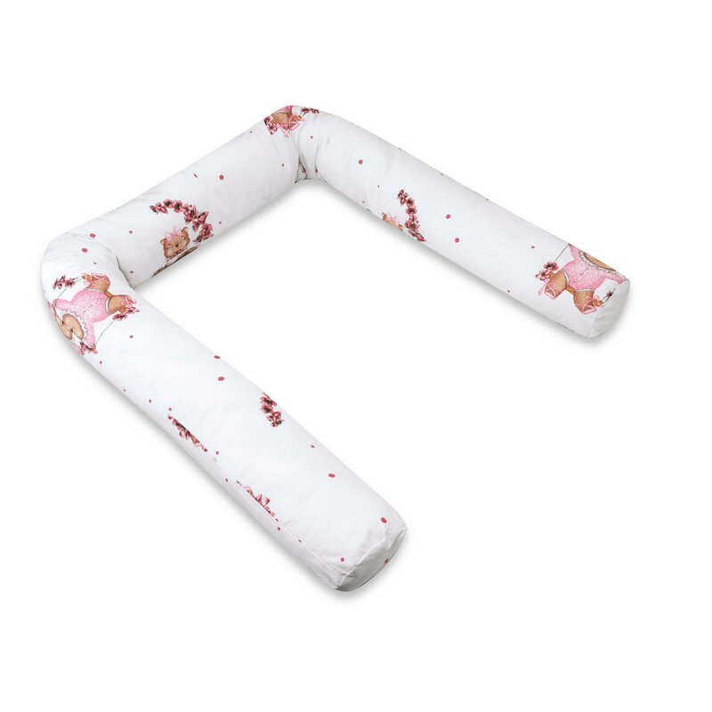 Aparatoare pentru patut, MimiNu, Tip rulou, Cu husa detasabila, Lungime 180 cm, Din bumbac certificat Oeko Tex Standard 100, Design, Betty [1]