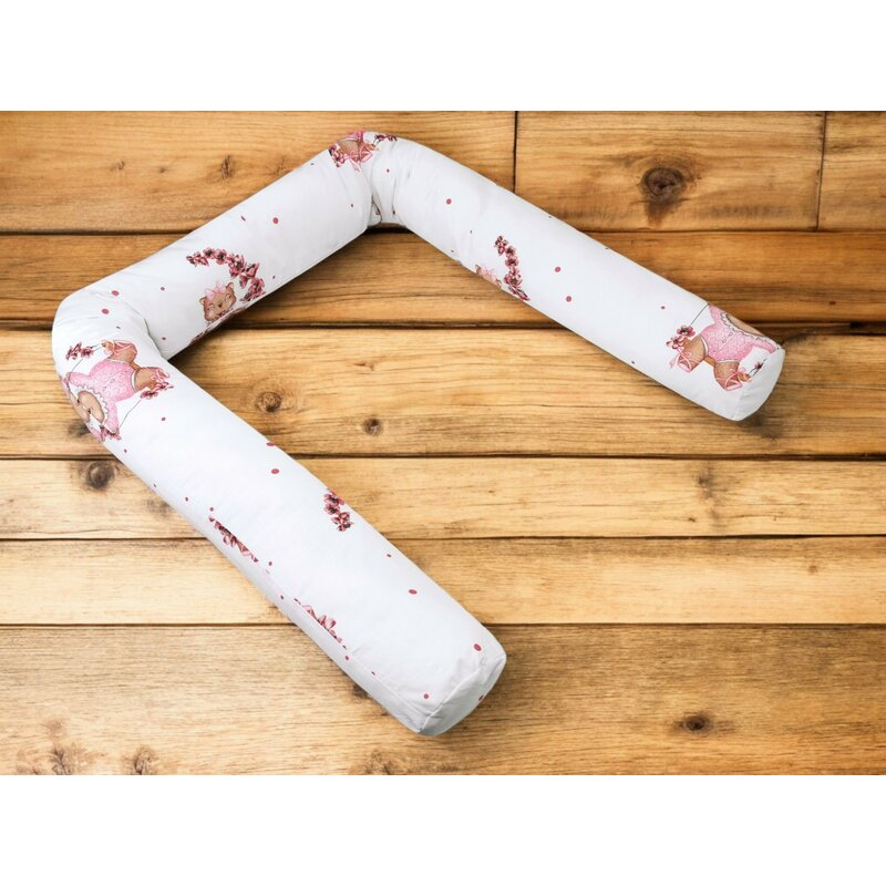 Aparatoare pentru patut, MimiNu, Tip rulou, Cu husa detasabila, Lungime 180 cm, Din bumbac certificat Oeko Tex Standard 100, Design, Betty [3]