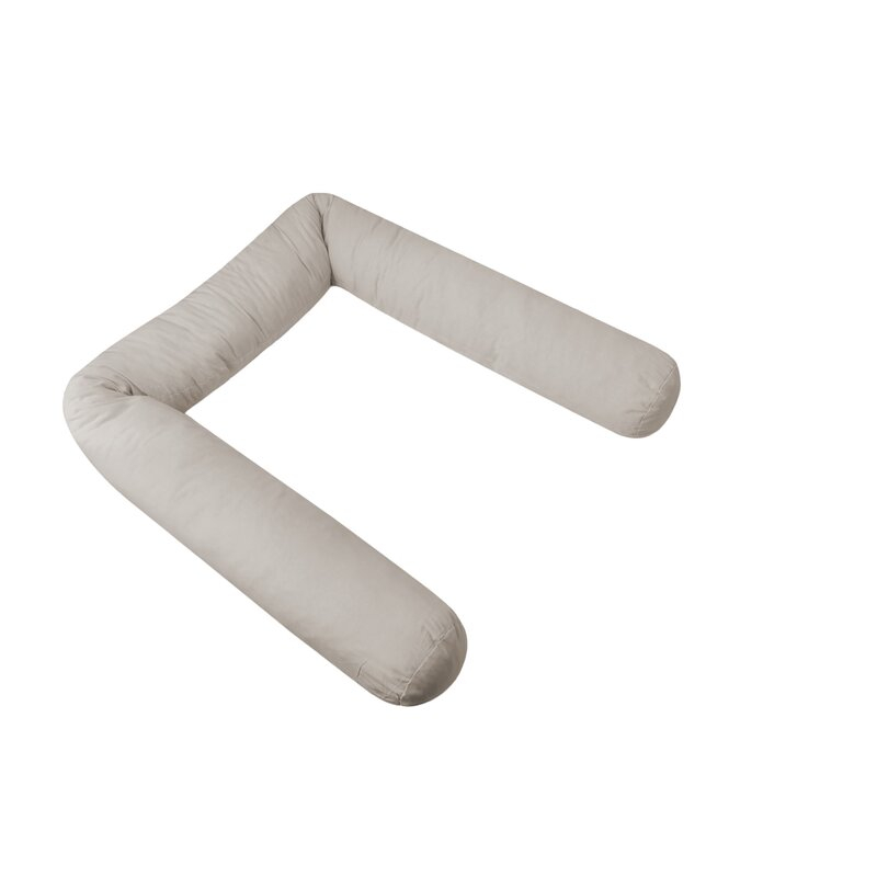 Aparatoare pentru patut, MimiNu, Tip rulou, Pentru patut, Lungime 180 cm, Din bumbac certificat Oeko Tex Standard 100, Colectia Royal, Beige [2]