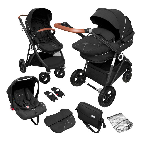 BabyGo - Carucior 3 in 1 AIR Halime black – cadru Black [2]