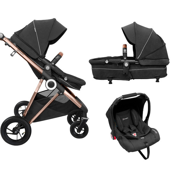 BabyGo - Carucior 3 in 1 AIR Halime black – cadru Gold [4]