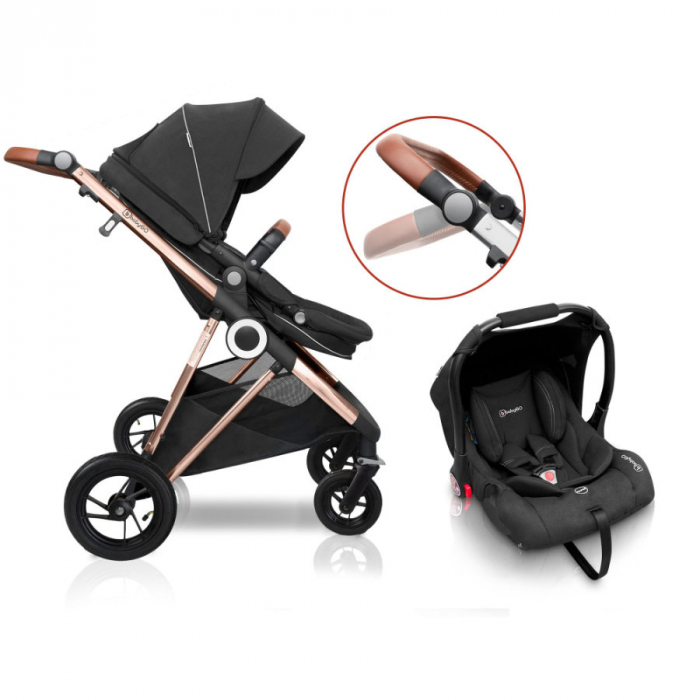 BabyGo - Carucior 3 in 1 AIR Halime black – cadru Gold [8]