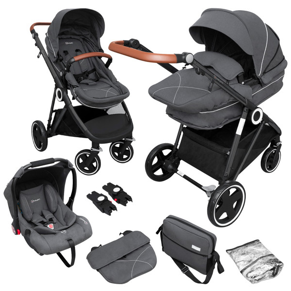 BabyGo - Carucior 3 in 1 Halime  – cadru Black [5]