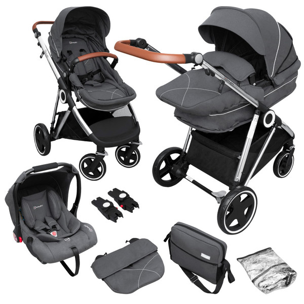 BabyGo - Carucior 3 in 1 Halime  – cadru Silver [13]