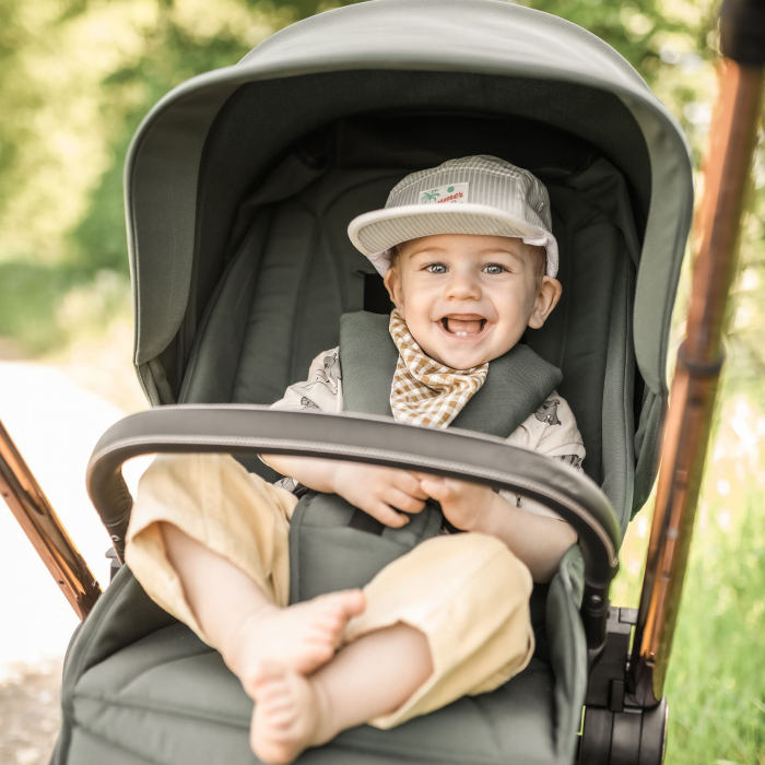 BabyGo - Carucior 3 in 1 Harmony Green cu maner reglabil pe inaltime, cadru Black [14]