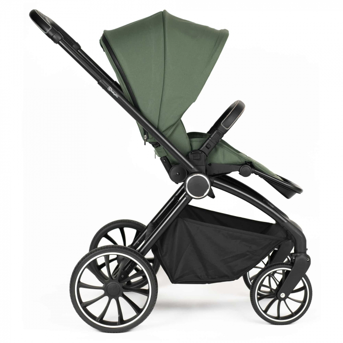BabyGo - Carucior 3 in 1 Harmony Green cu maner reglabil pe inaltime, cadru Black [9]