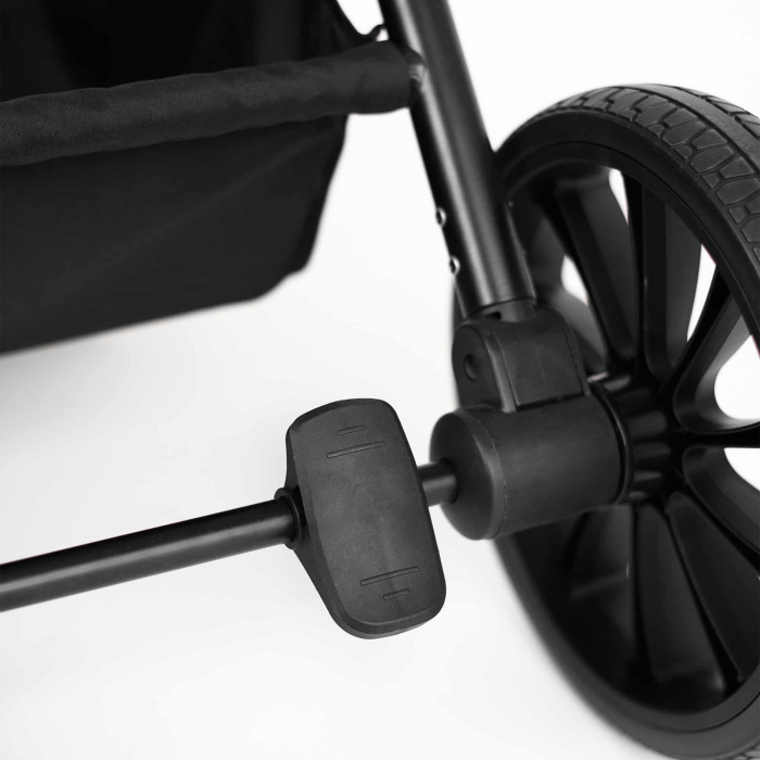 BabyGo - Carucior 3 in 1 Harmony Grey cu maner reglabil pe inaltime, cadru Black [4]