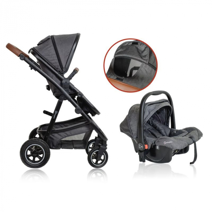 BabyGo - Carucior 3 in 1 Simplex, Grey Melange [2]