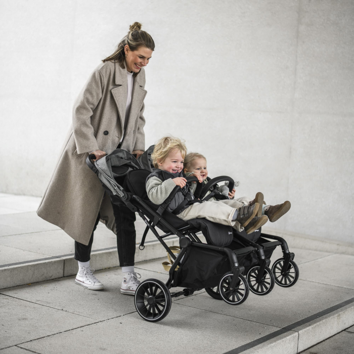 BabyGo - Carucior pliabil pentru gemeni GoTwice, Grey [18]