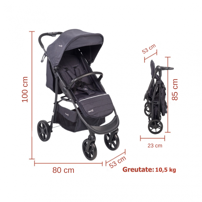 BabyGo - Carucior Style 3 in 1 Black [12]