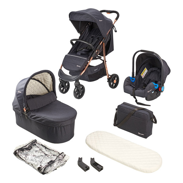 BabyGo - Carucior Style 3 in 1 Black-Rose [2]